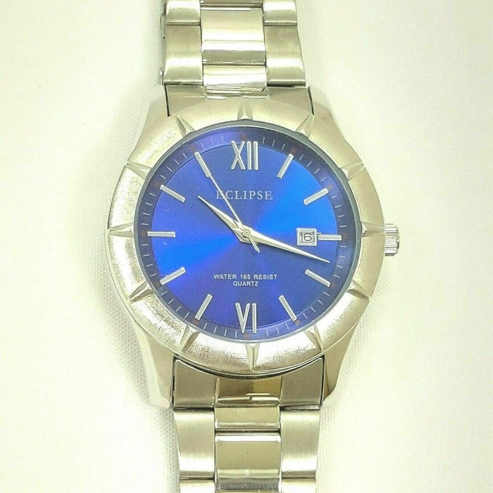 Men’s Eclipse Quartz Bracelet Watch Blue/Silver